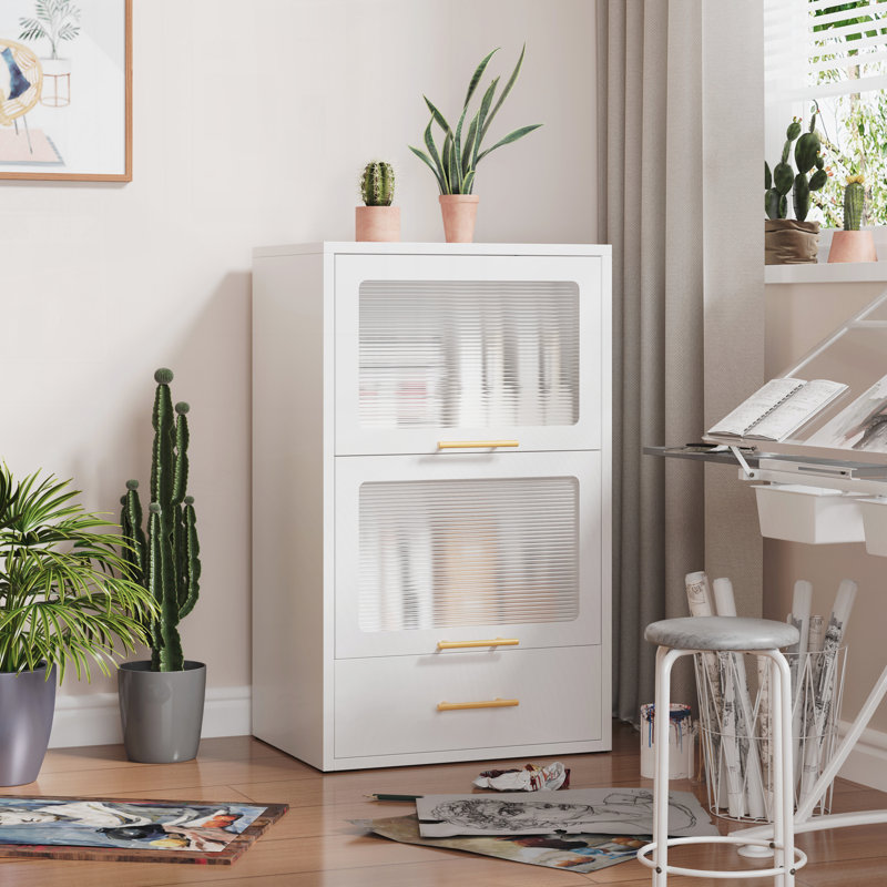 Armoire de rangement en métal, Blanc
