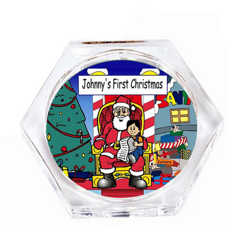Ensemble de sous-verres personnalisables pour père Noël (4 sous-verres), Oui