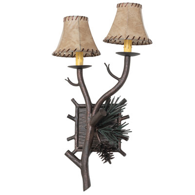 Rustic Lodge Candle Wall Light