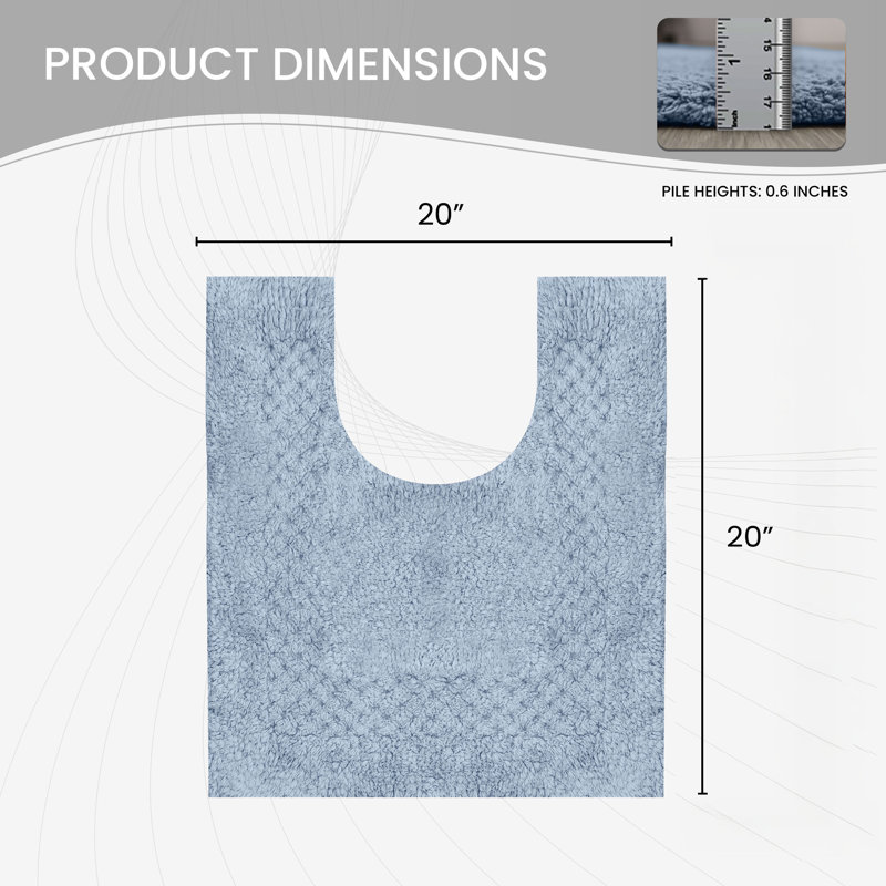 Classy Absorbent Cotton Soft Contour Rug, Blue