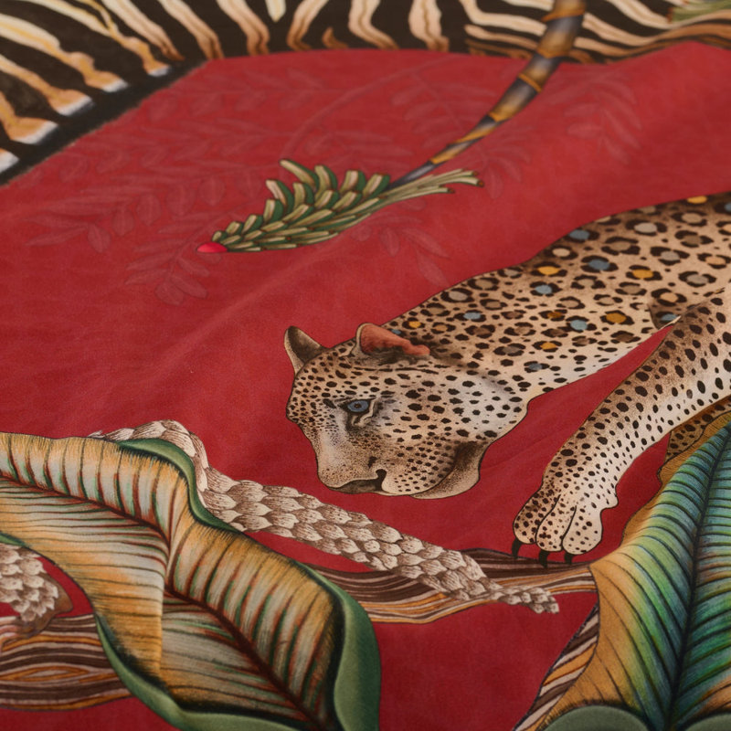 Tablecloth - Pangolin Park - Royal Red - Large - Cotton, 138'' L x 79'' W