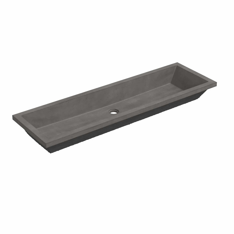 Arcata 48" Undermount Concrete Trough Bathroom Sink, Slate