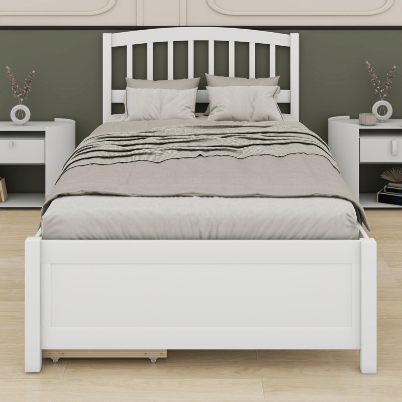 Lit plateforme avec rangement, Blanc