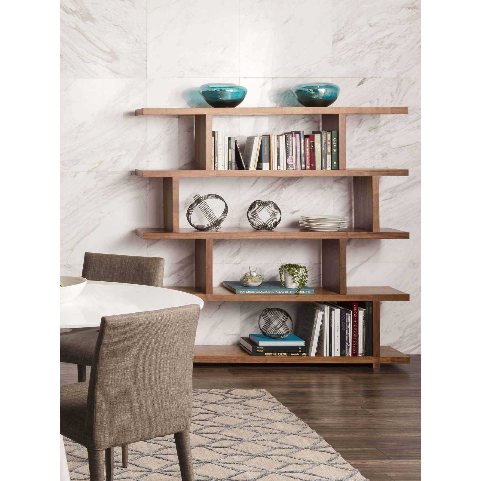 Annora 63" Bookcase, Walnut