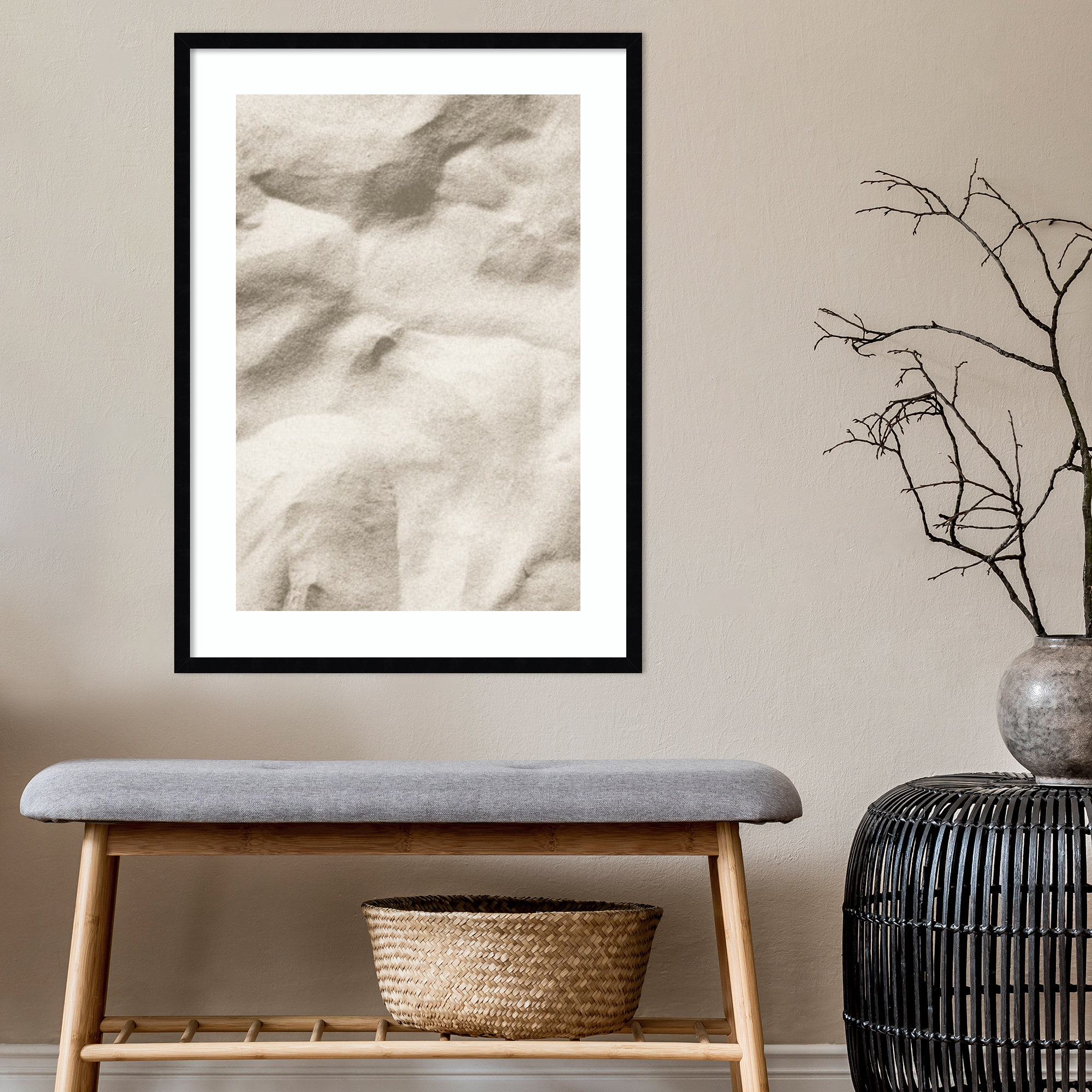 Beach 001, Black, 17" H x 13" W x 1" D