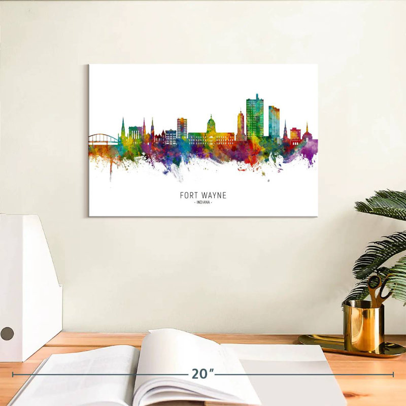 Fort Wayne, Indiana Skyline I, H 8 po x l 12 po