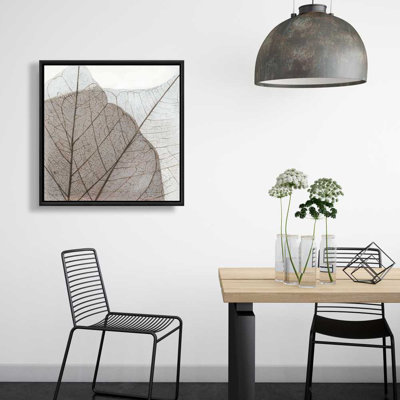 Botanical Rustic Framed Canvas | Translucent Dried Leaves Decor