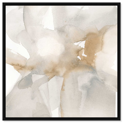 Neutral Flow II Canvas Abstract Print by Oliver Gal, Black Frame, 12 x 12