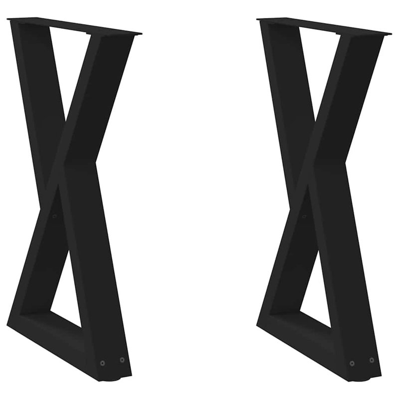  Pieds de table de salle à manger avec accoudoirs réglables en acier thermolaqué noir, H 28,9 po x l 23,6 po x P 3,1 po