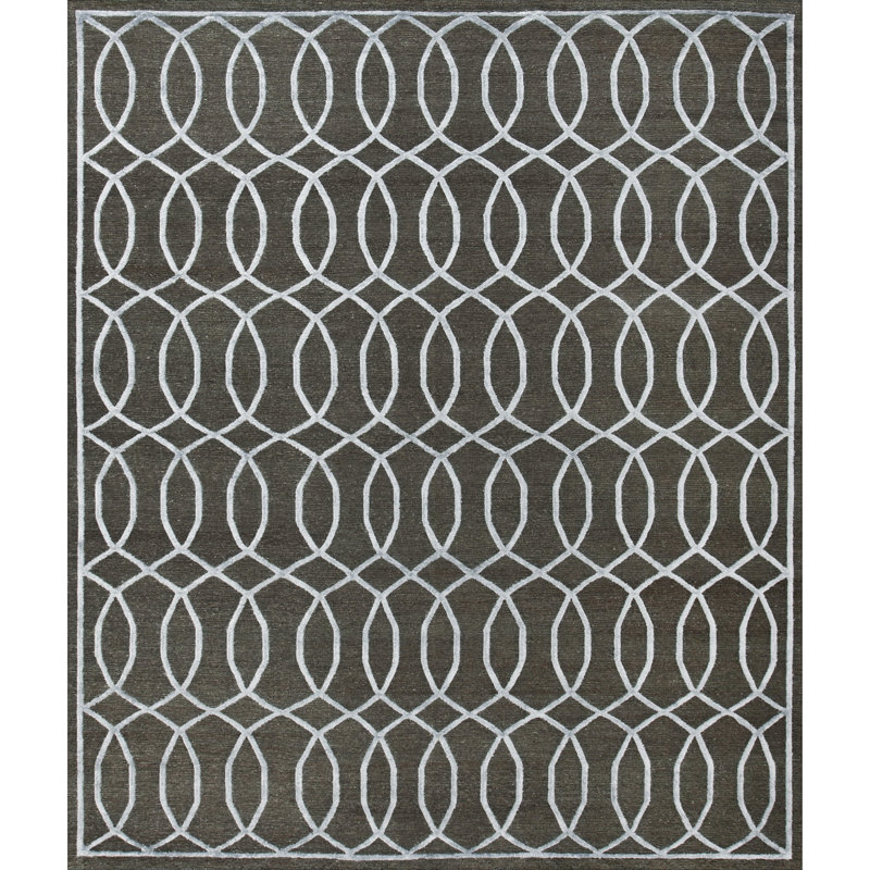 Geometric Area Rug in Dark Gray
