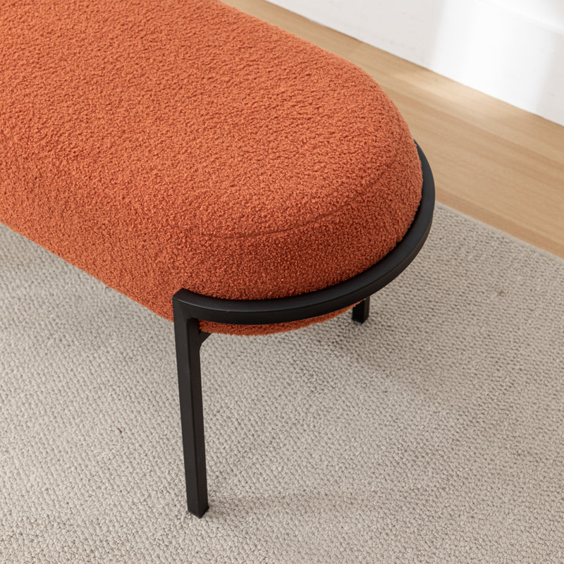 Banc rembourré Janeesha Boucle, Orange