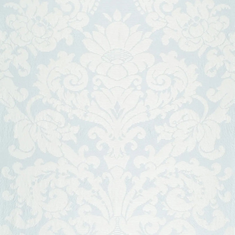 Schumacher x Timothy Corrigan Chateau Silk Damask Fabric, Blue