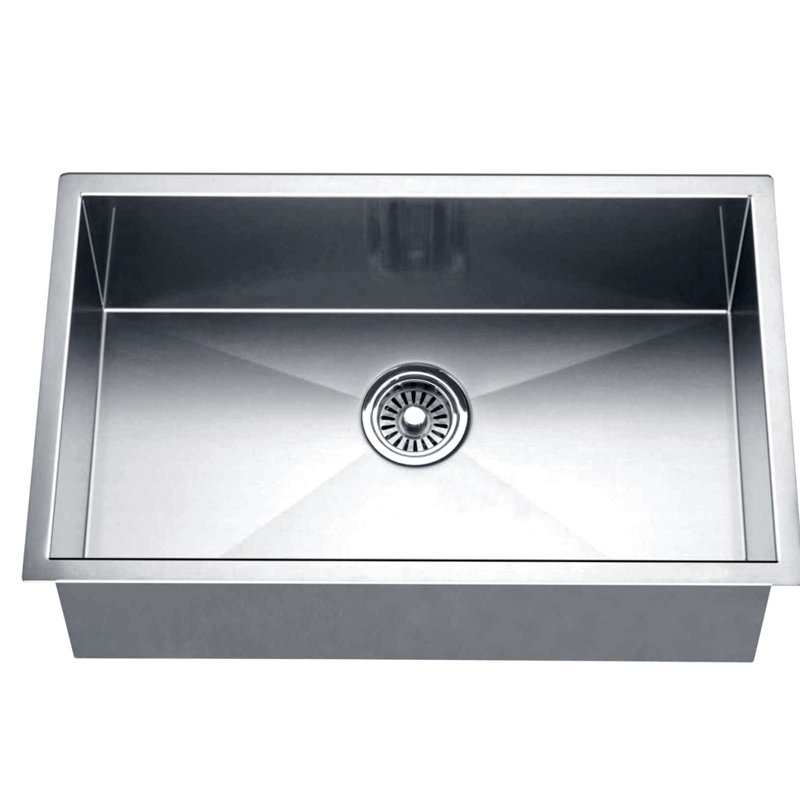 26" L x 18" W Rectangular Handmade Single Bowl Undermount Stainless Steel Kitchen Sink
