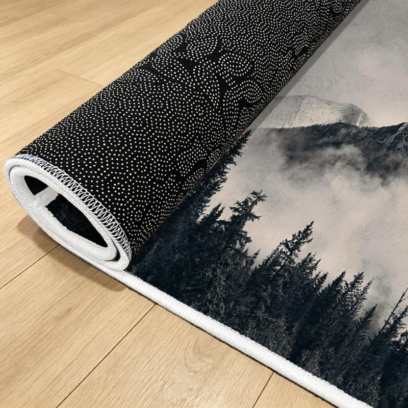 Tapis blanc lavable à la machine Mountain