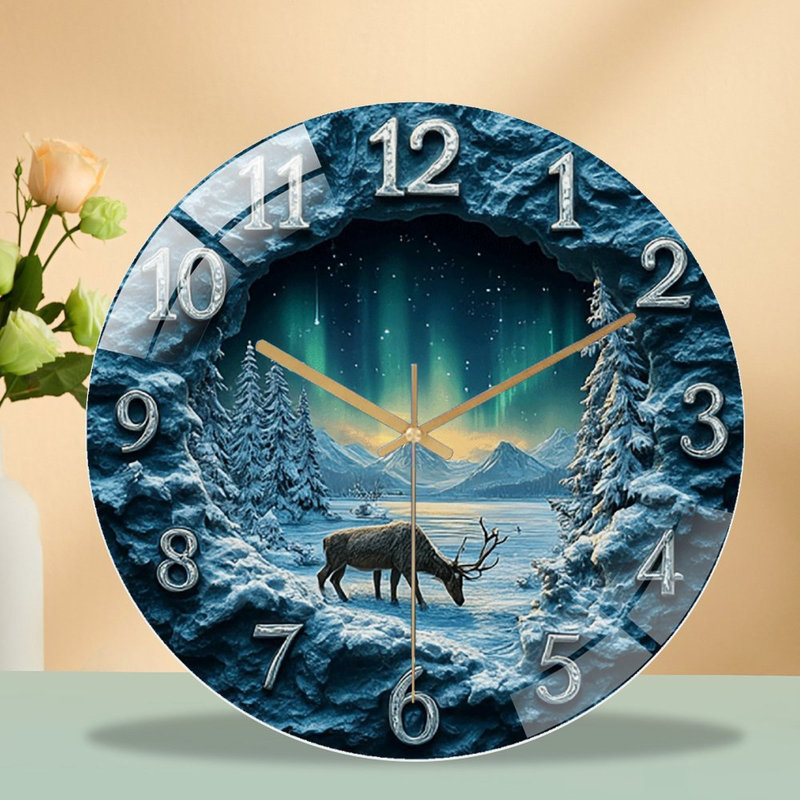 Horloge murale en verre 12 po