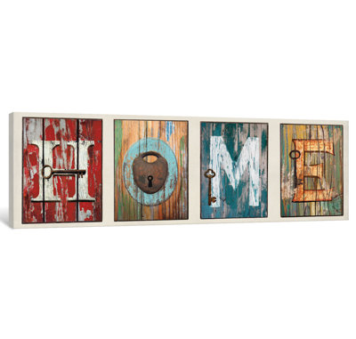 «Home», art textuel sur toile