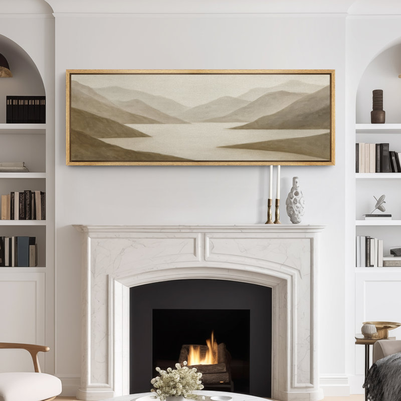 Grande impression sur toile encadrée, impression de paysage abstrait neutre pour décoration intérieure moderne, Naturel