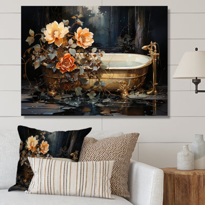 Baignoire en V doré - impressions sur toile
