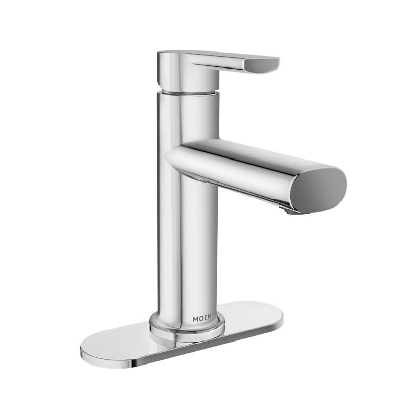Robinet de salle de bain monotrou avec drain Moen Meena, Chrome