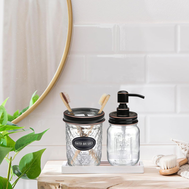 Ensemble d'accessoires de salle de bain Mason Jars, Bronze