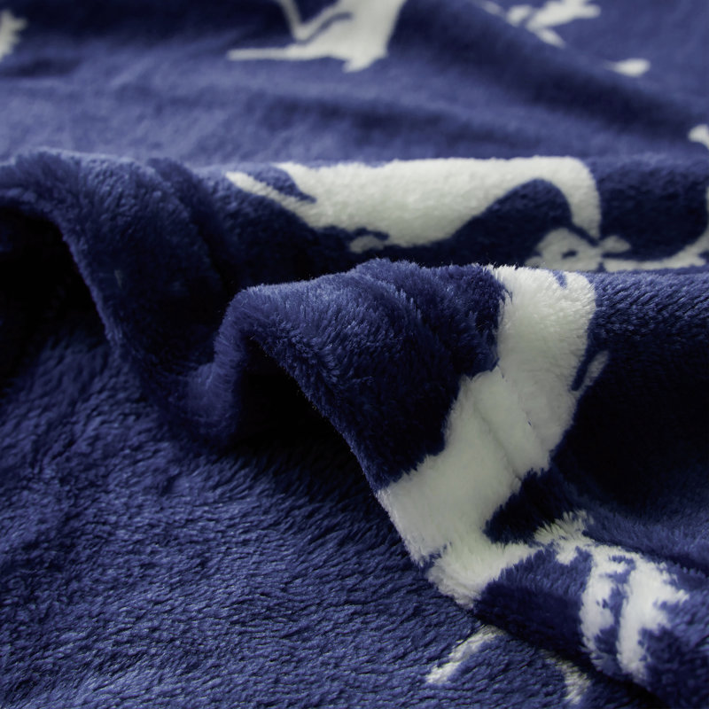 Knitted Throw Blanket, 50" W x 60" L, Navy
