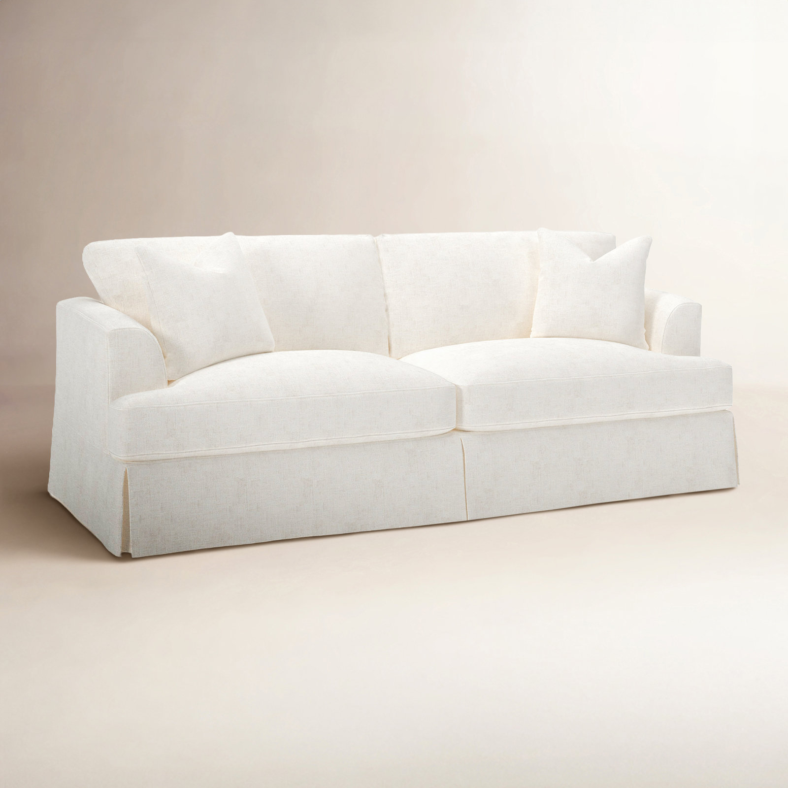Lucia 92.5'' Upholstered Sofa, Bevin Natural Linen Blend