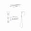 Wall Mounted Waterfall Rain Shower System With 3 Body Sprays & Handheld Shower
