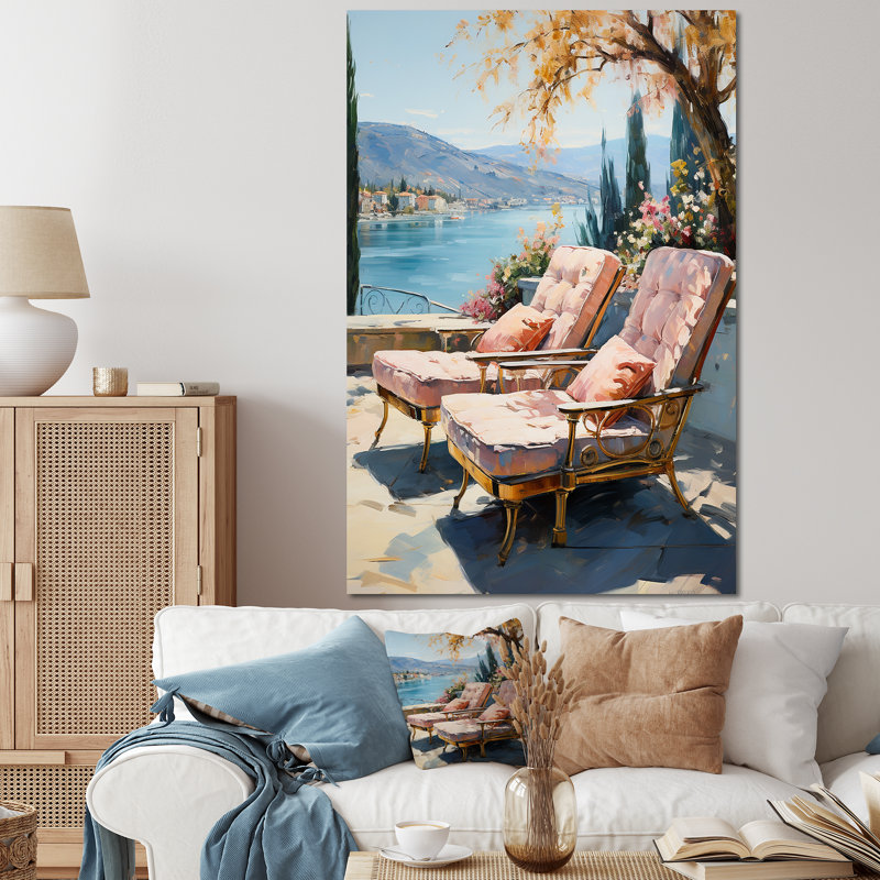 Vue sur la mer - Fenêtres côtières, art mural, Toile tendue, H 60 po x l 40 po x P 1,5 po