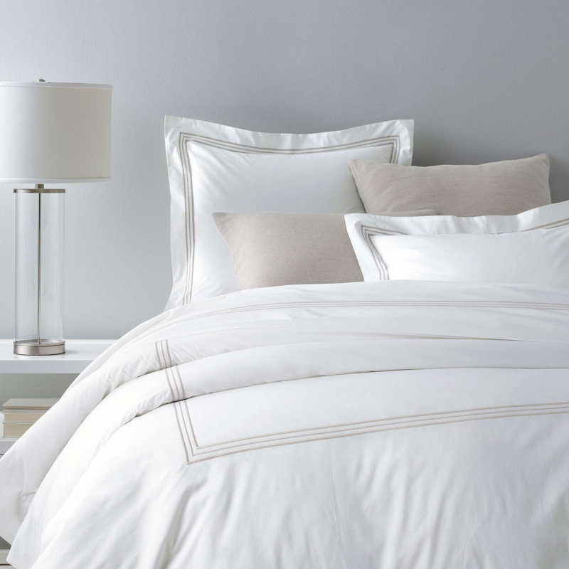 Trio Duvet Cover, Pearl Gray, King Duvet Cover
