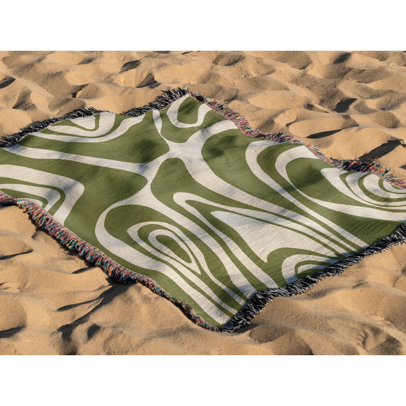 Kayle Abstract Zebra Pattern Blanket Throw, Twin, Rust/Beige