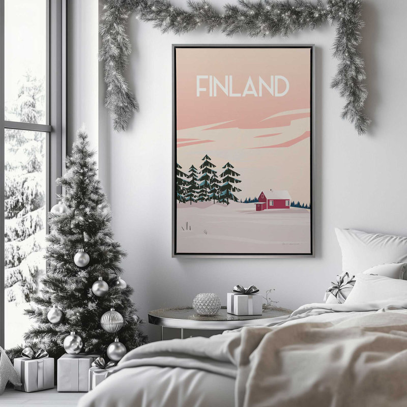 Reproduction d'affiche sur toile dans un cadre en chrome poli, Cadre argenté, H 18,75 po x l 12,75 po x P 1,75 po