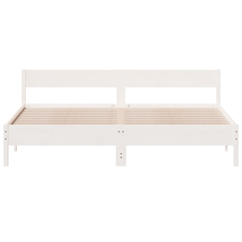 Anthoine Solid Wood Bed, White, Super King (6')