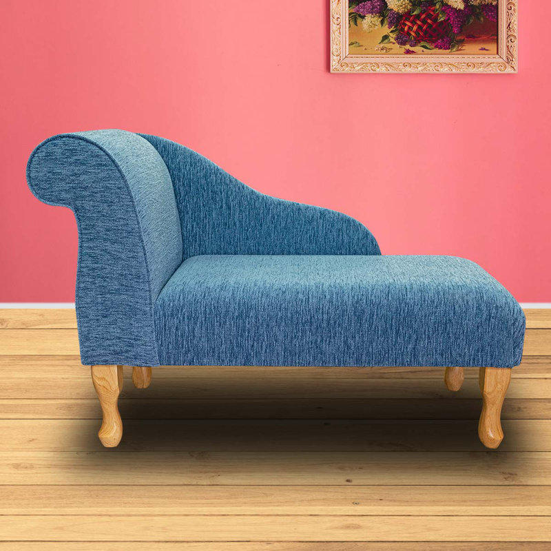 Upholstered Chaise Lounge, Blue