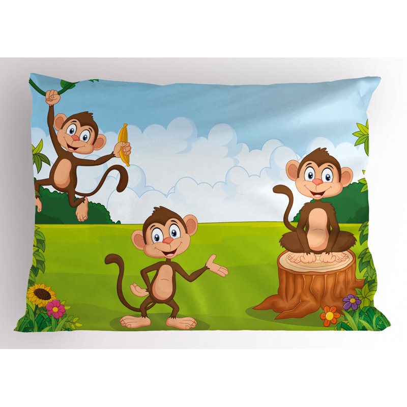 Blue/Brown/Green Polyester Microfiber Piece Sham, Twin