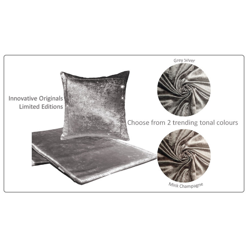 Rumbaugh 100% Polyester Bed Runner with Cushion Cover, Silver
