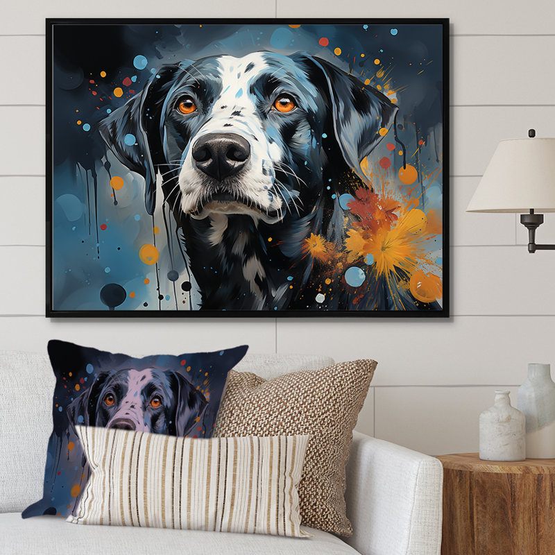 «Dalmatian Dream IV», reproduction sur toile, H 16 po x l 32 po x P 1 po, Cadre flottant noir