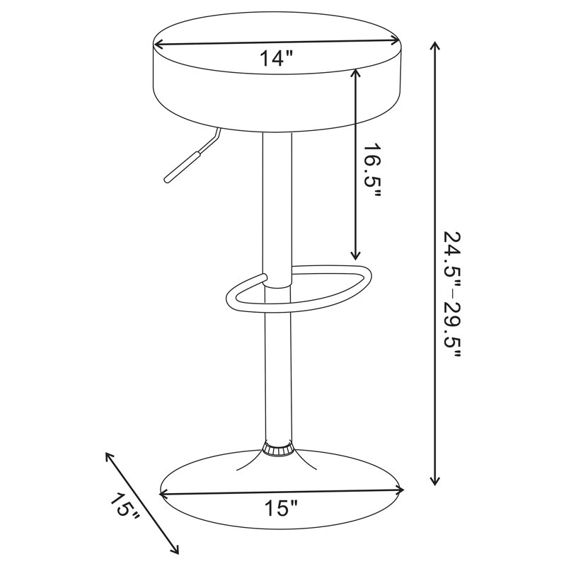 Upholstered Adjustable Height Counter Stool, Black