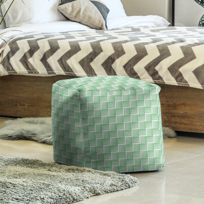 Repose-pieds cubique à rayures classic basketweave