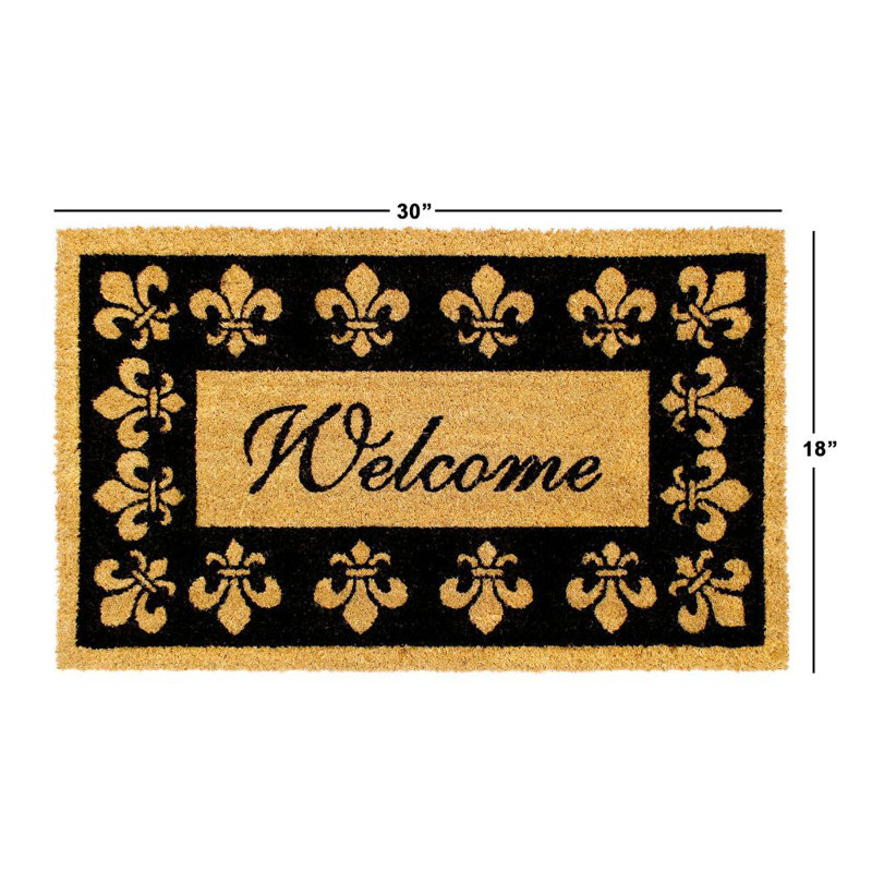 Tapis d'extérieur antidérapant Bruning Fleur De Lis 30 po x 18 po