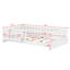 Lit plateforme en bois peu encombrant avec garde-corps et tablettes de rangement-220067794-220067793