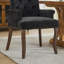Chaise de salle à manger rembourrée en tissu de chenille, pieds courbés en bois massif, élégante chaise de salle à manger capitonnée pour salle à manger, paquet simple, noir-1324599989