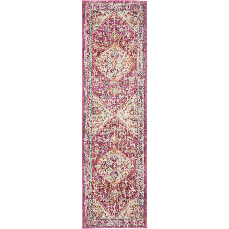 Tapis ivoire traditionnel Augusta, Tapis de couloir 2 pi 2 po x 7 pi 6 po