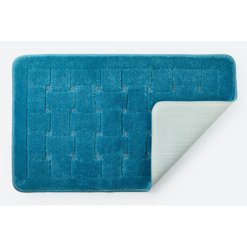 Aniss Non-Slip Bath Rug and Contour Mat, Aqua
