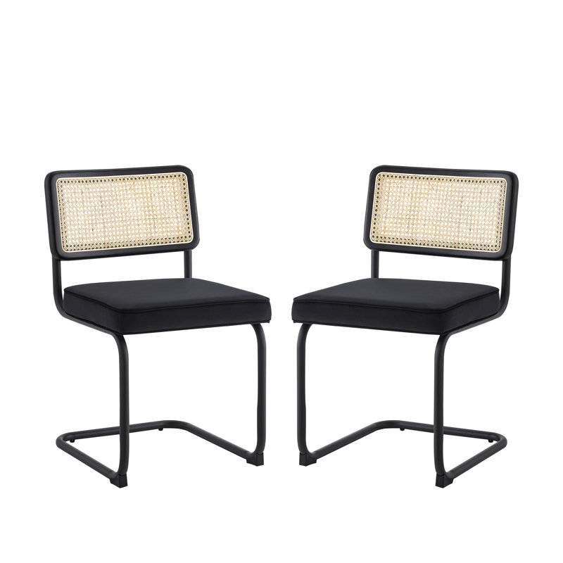  Ensemble de deux chaises d'appoint rembourrées en velours Prescott