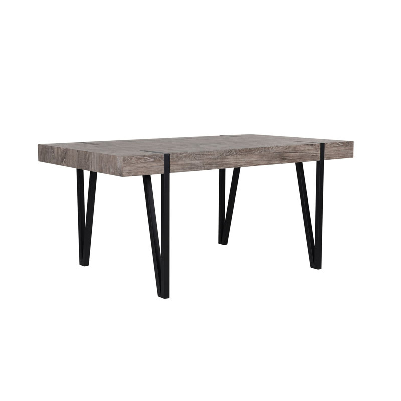 Muskingum Metal Base Dining Table, H75 x L180 x W90cm, Dark Grey