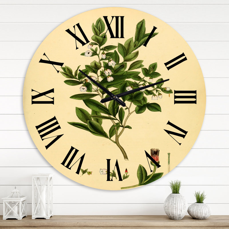 Vintage Plant Life XXV - Horloge murale traditionnelle, Moyenne