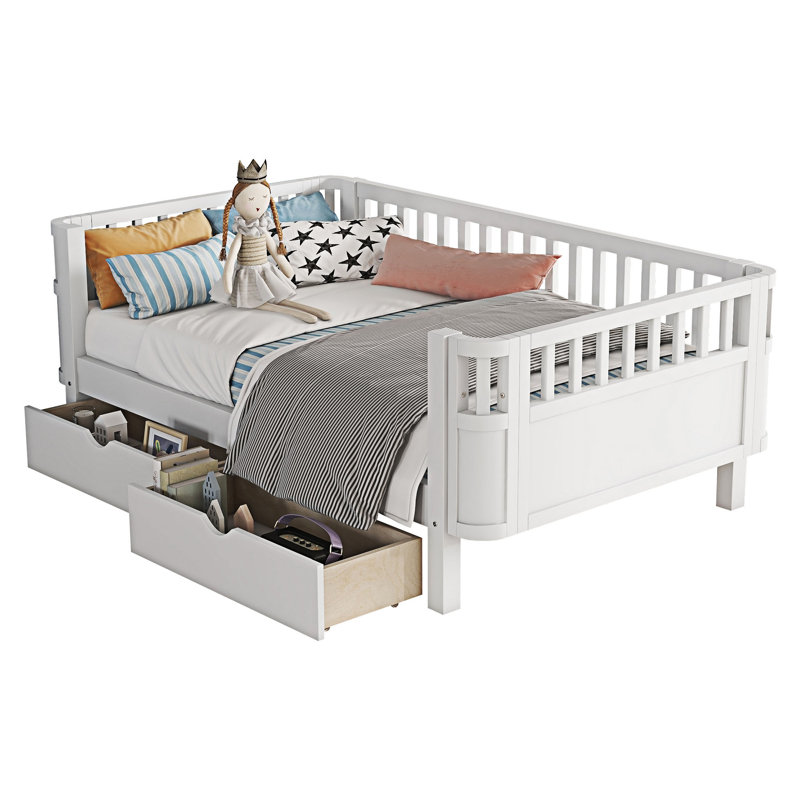 Twin Wood Platform Bed With Drawers