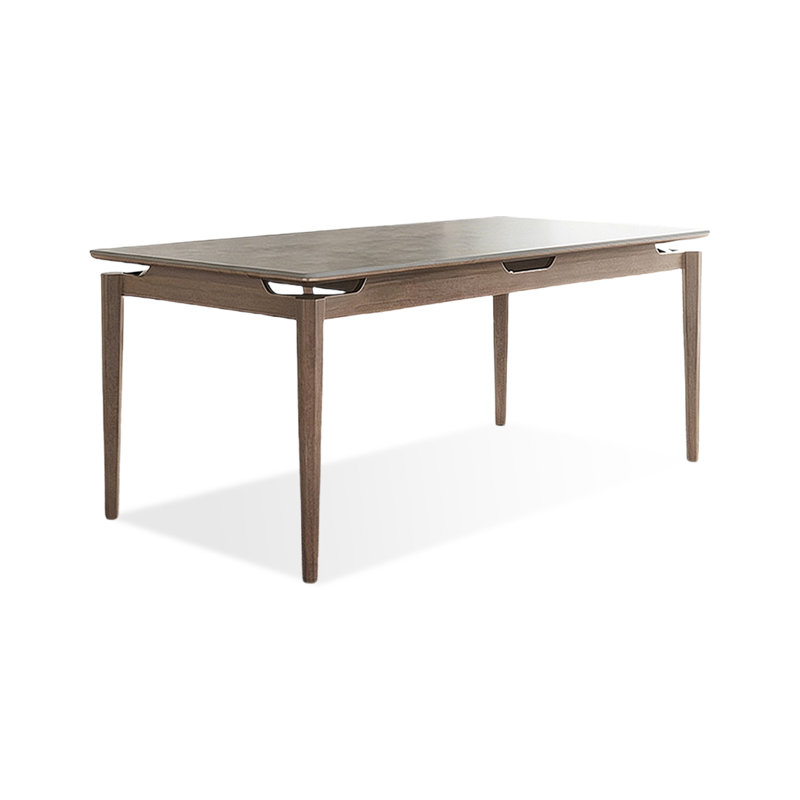 Table de salle à manger rectangulaire moderne en bois massif fritté, H 29,53 po x L 55,12 po x l 31,5 po