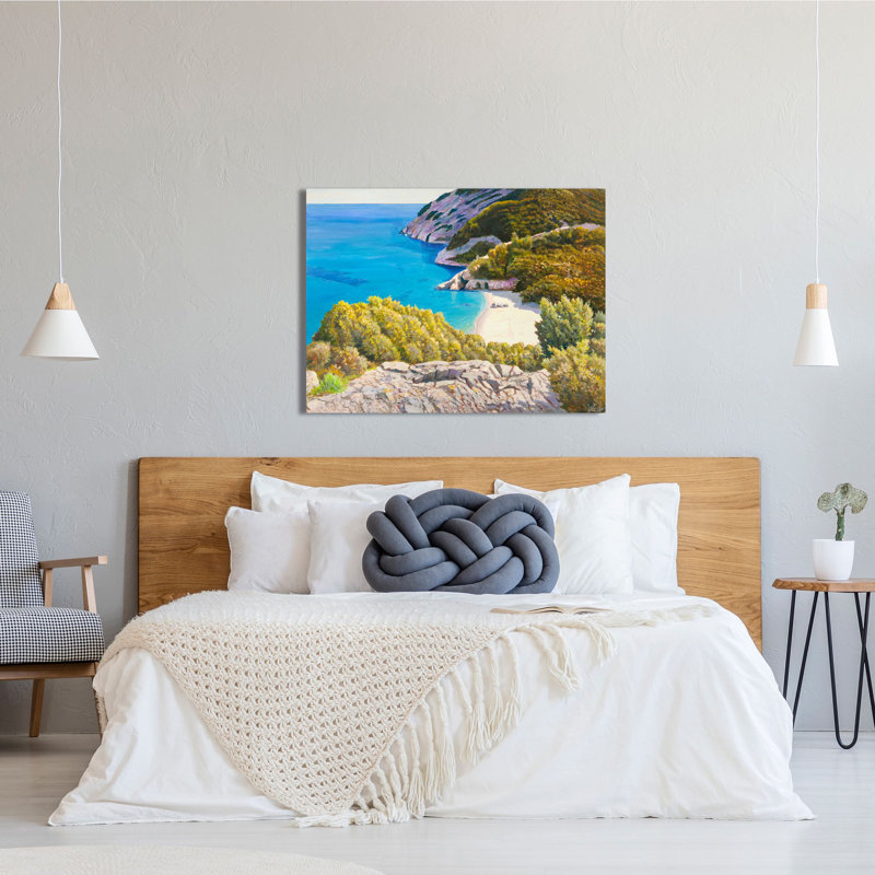 3AD6452 Sunny Mediterranean Bay by Adriano Galasso - Wrapped Canvas Painting, 70cm H x 100cm W x 4cm D
