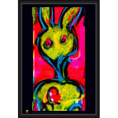  Officiellement sous licence Periscope Bunny Mamma (par Grand Theft Rabbit Hole) - Affiche d'art en bois d'ingénierie encadrée avec verre de plexiglas non floquée - 24 x 36 po - prête à être accrochée